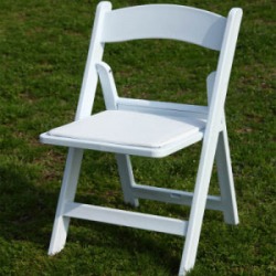 Wholesale White Padded Resin Folding Chair 814801357 White Garden Resin Chair $3