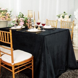90 x 132 rectangular seamless italian velvet tablecloth black 25539 1pc pk 23 613626366 Rectangular Table (Black) $10