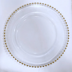 Gold Beaded Charger Plate $1.00