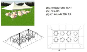 20X40 POLE ROUND Tent Layout