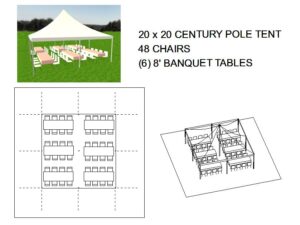 20x20 pole 8 Tent Layout