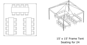 k 15 x 15 seating for 24 Tent Layout