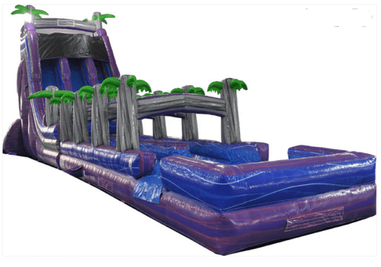 23ft Double Lane Purple Slide W/ Slip N Slide